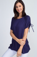 Yelete Lace-Up Short Sleeve Top