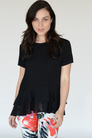 Yelete Short Sleeve Chiffon Ruffle Top