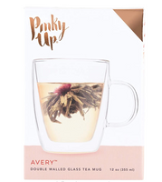 Pinky Up Avery Double Walled Glass Tea Mug