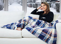 Cuddle Me Cozy Large Plush Velvet/Sherpa Foot Pocket Throw