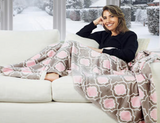 Cuddle Me Cozy Large Plush Velvet/Sherpa Foot Pocket Throw