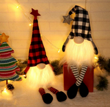 Large Plaid Light Up Gnomes with Legs