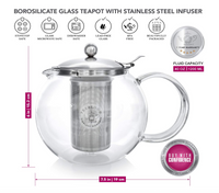 Glass Tea Set (Pot with infuser & 4 cups)