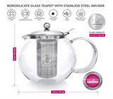 Glass Tea Set (Pot with infuser & 4 cups)