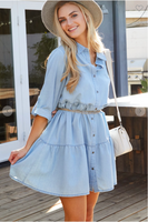 Chambray Tiered Dress