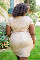 Sparkle The Night Away Sequin Dress In Rose Gold