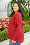 Start Of Something New V Neck Sweater In Burgundy