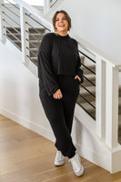 Stay Right Here Soft Knit Hoodie In Black