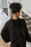 Stay Right Here Soft Knit Hoodie In Black