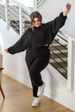 Stay Right Here Soft Knit Hoodie In Black