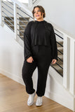 Stay Right Here Soft Knit Hoodie In Black