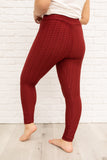 Let's Go Textured Leggings in Burgundy