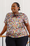 Times Square Sequin Short Sleeve Top