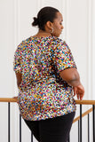 Times Square Sequin Short Sleeve Top