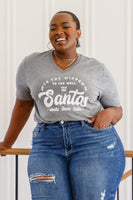 To The Window Graphic V Neck Tee In Gray