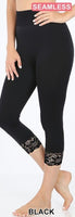 Seamless Capri Leggings With Lace