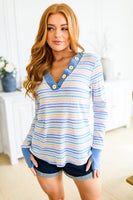 Untroubled Striped Long Sleeve Top