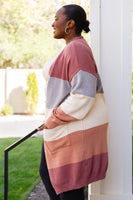 Warmest Soul Color Blocked Midi Length Cardi