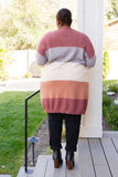Warmest Soul Color Blocked Midi Length Cardi