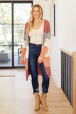 Warmest Soul Color Blocked Midi Length Cardi