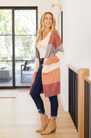 Warmest Soul Color Blocked Midi Length Cardi