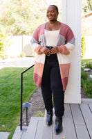 Warmest Soul Color Blocked Midi Length Cardi