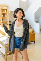 Windsor Textured Shacket in Charcoal
