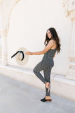 Black & White Striped Surplice Jumpsuit
