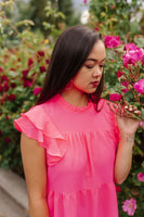Hot Pink Tiered Ruffle Top