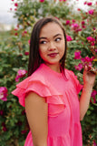 Hot Pink Tiered Ruffle Top
