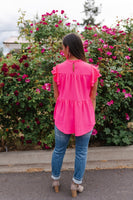 Hot Pink Tiered Ruffle Top