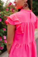 Hot Pink Tiered Ruffle Top